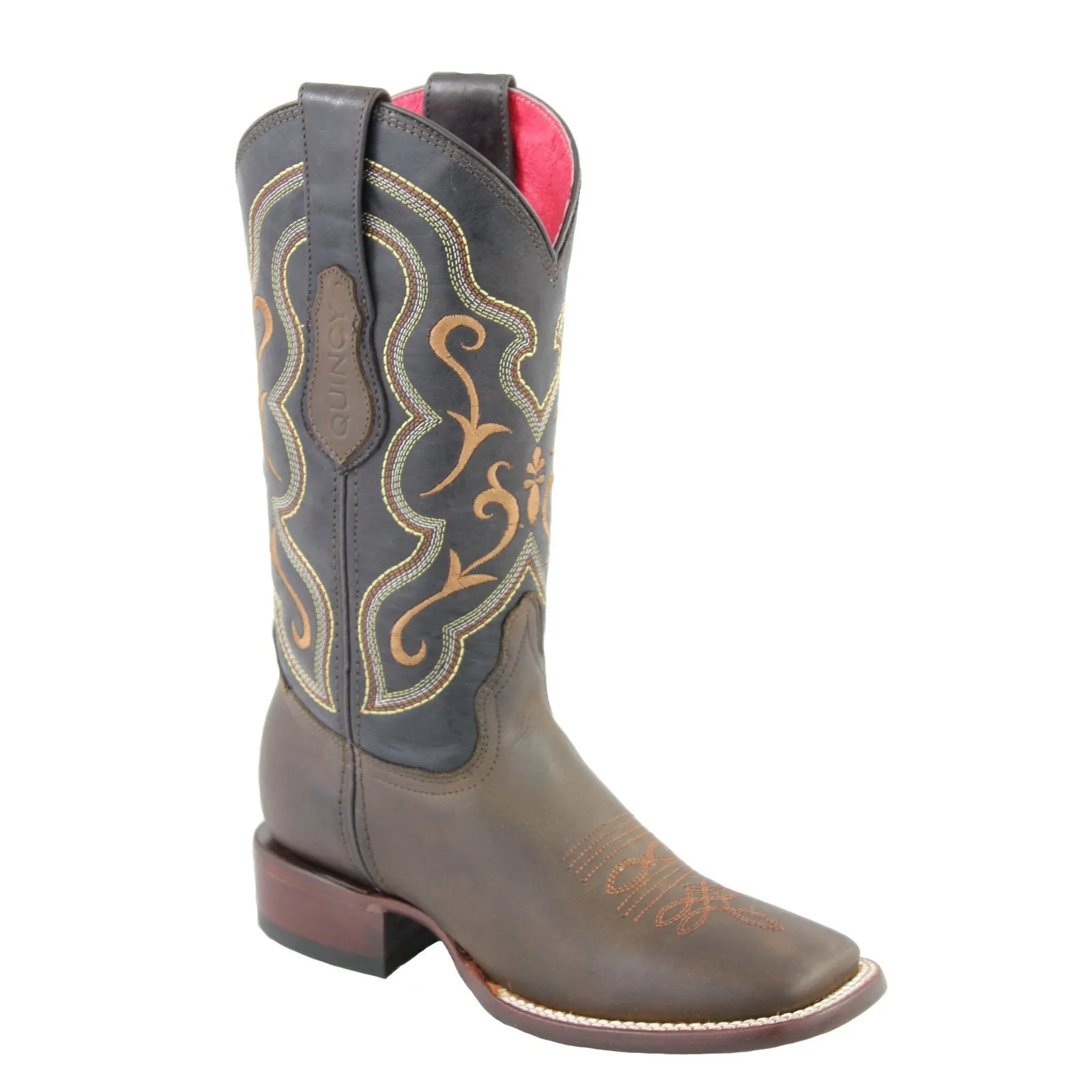 Quincy Boots Womens Tobacco Wide Square Toe Cowgirl Boots