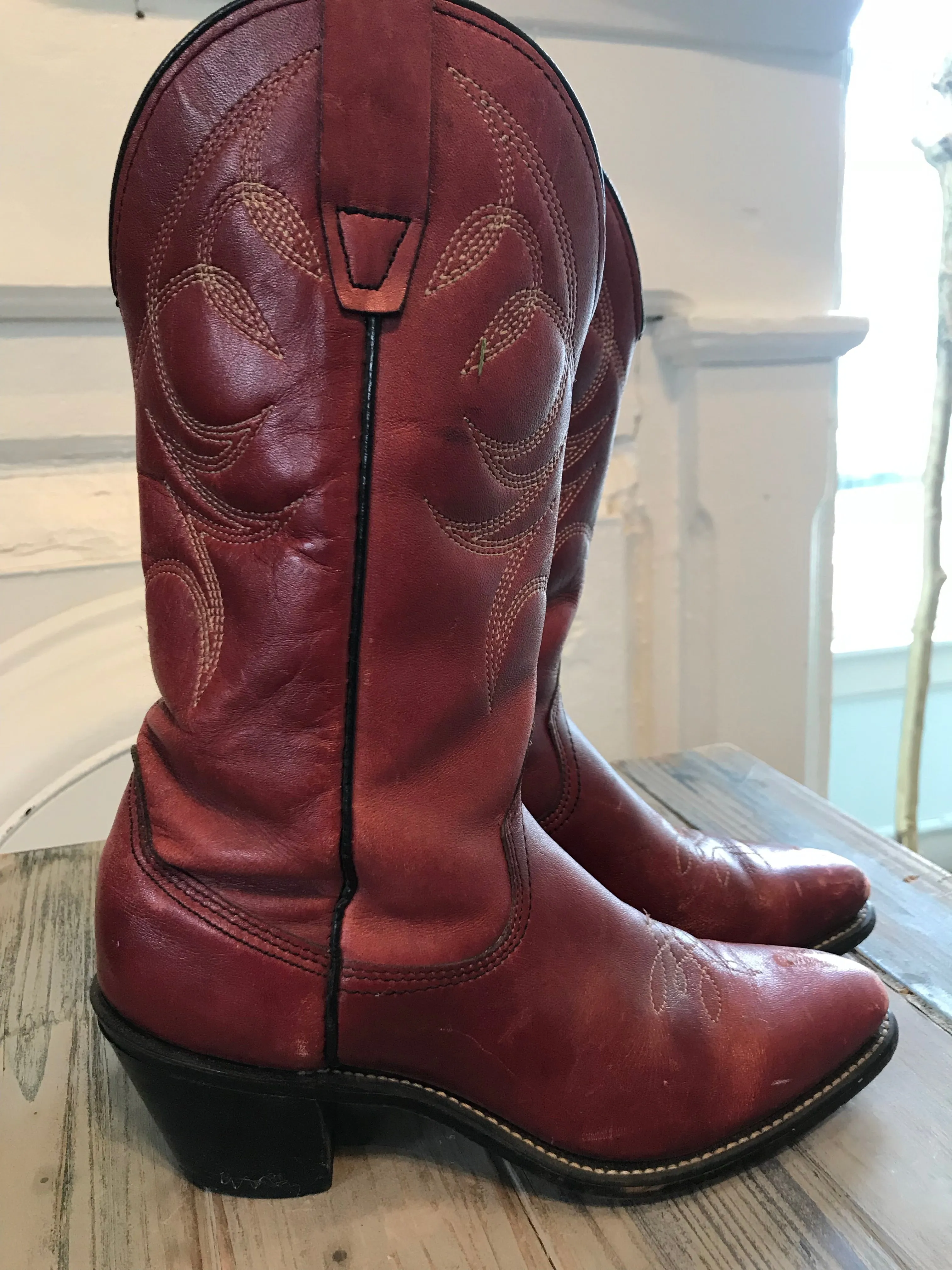 Red Vintage Wrangler Cowboy Boots