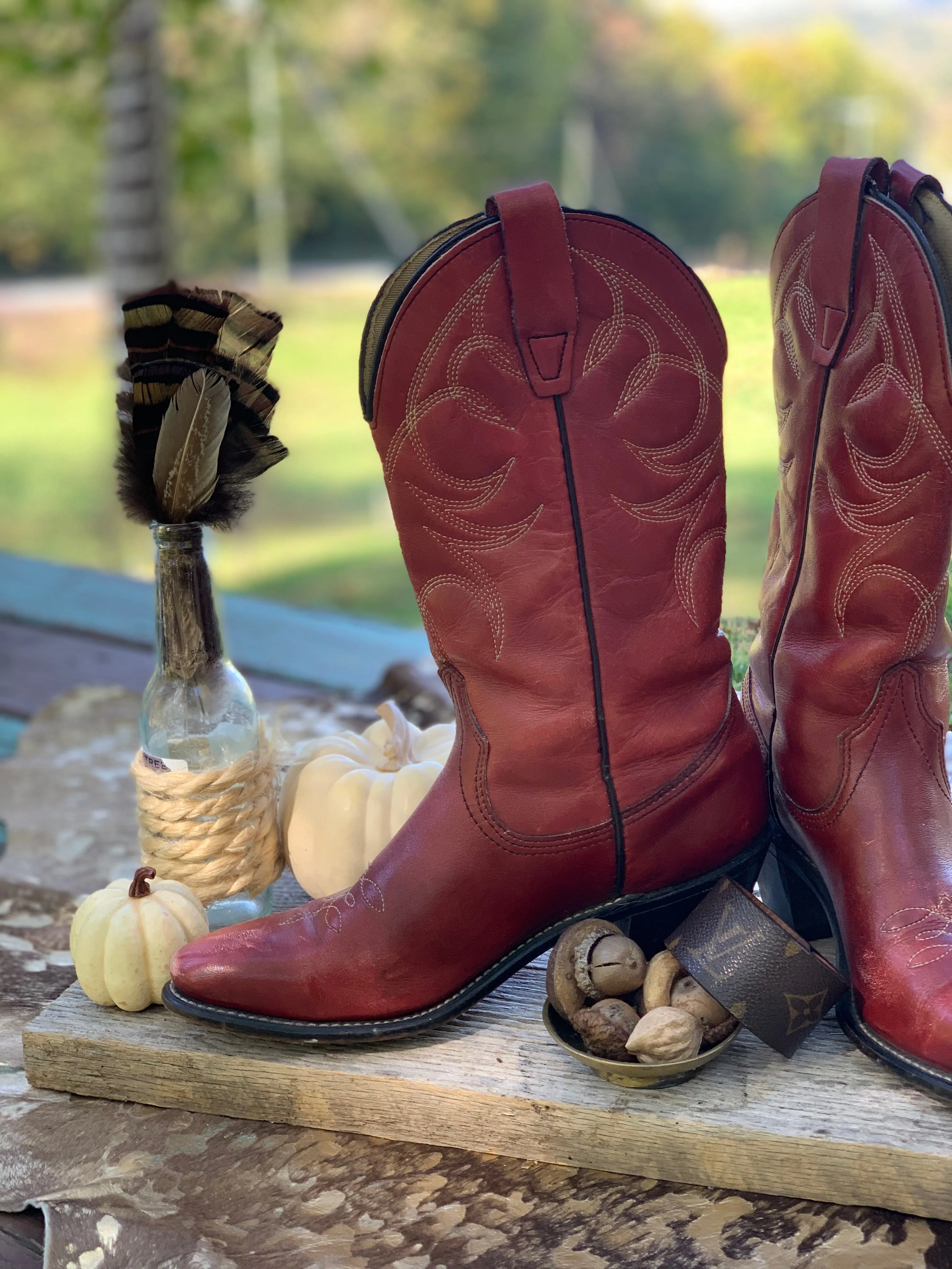 Red Vintage Wrangler Cowboy Boots
