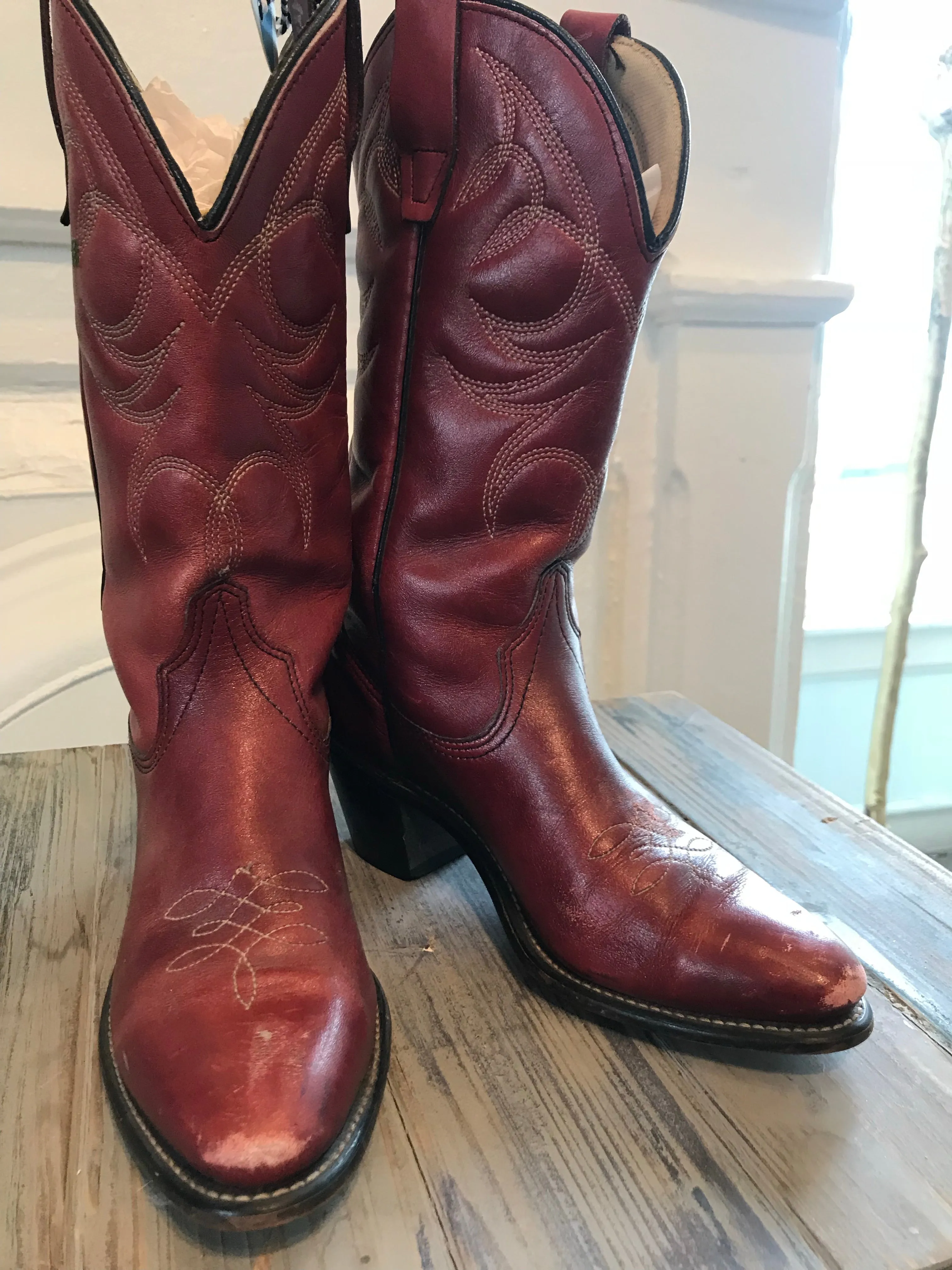 Red Vintage Wrangler Cowboy Boots