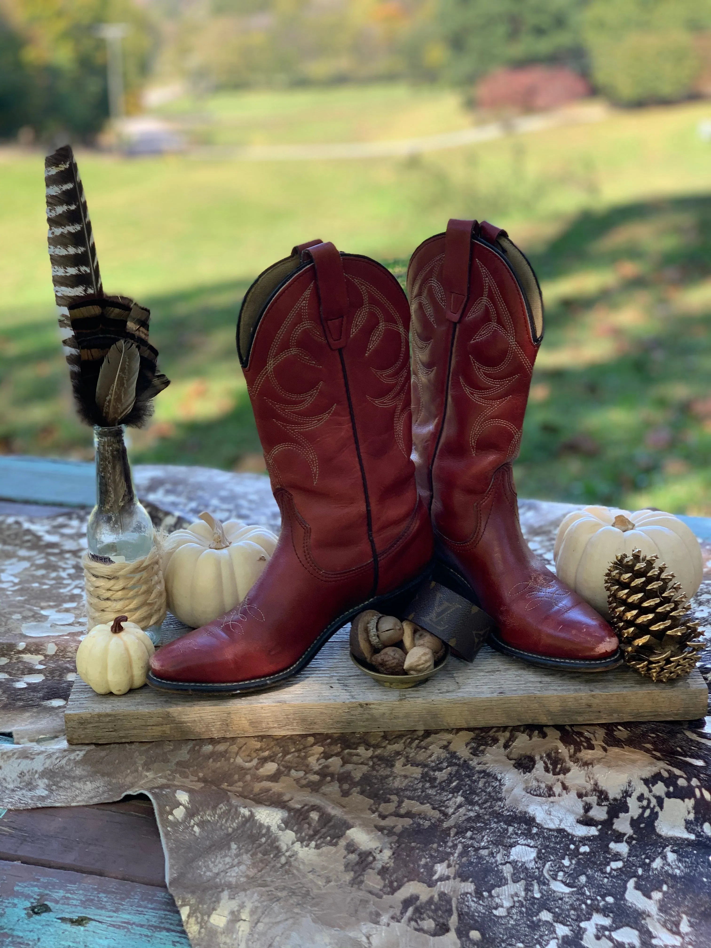 Red Vintage Wrangler Cowboy Boots