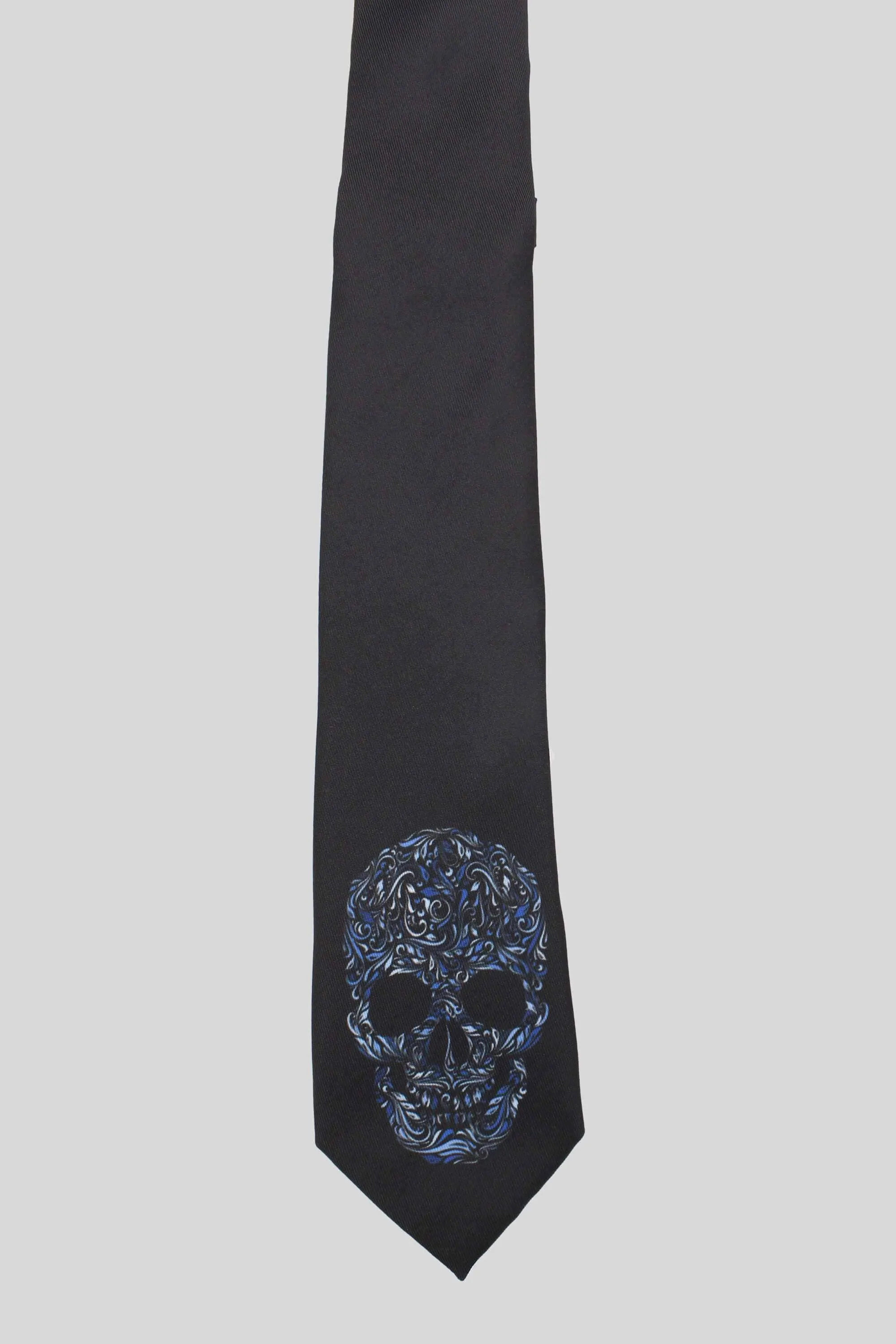 Rembrandt Black Skull Print Tie