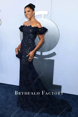Renée Elise Goldsberry 2024 Tony Awards Navy Lace Dress