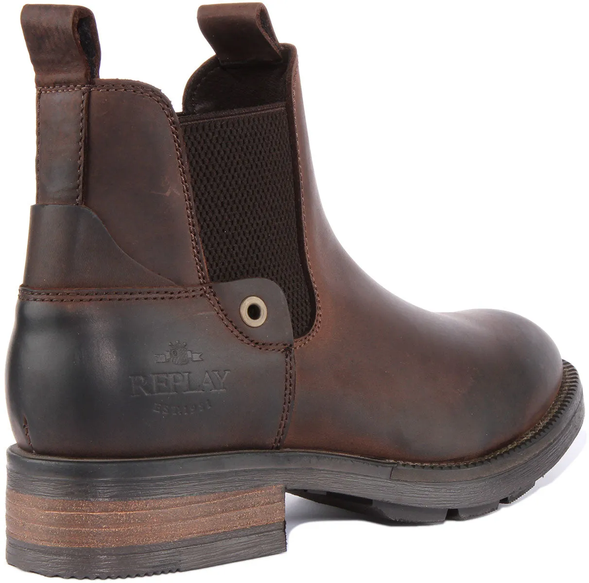 Replay Ryder Chelsea In Dark Brown For Men