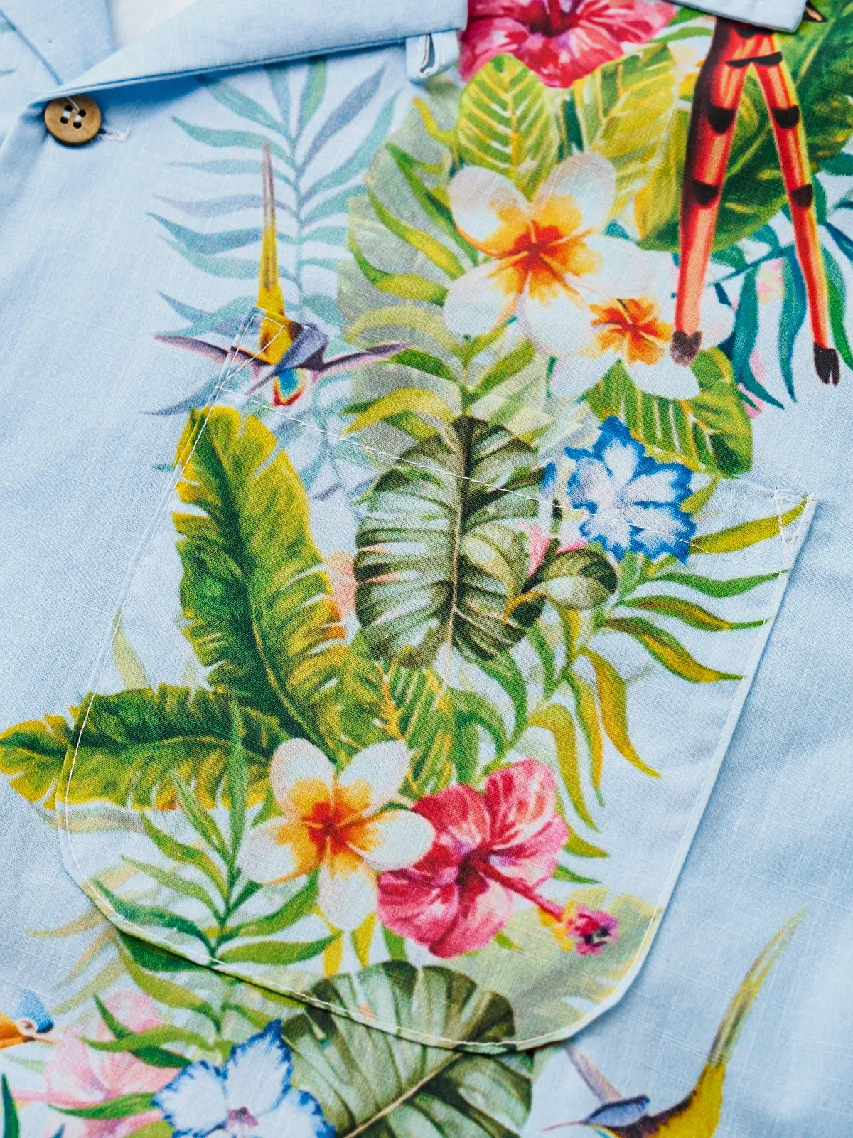 Retro Tropical Cotton Bowling Shirt