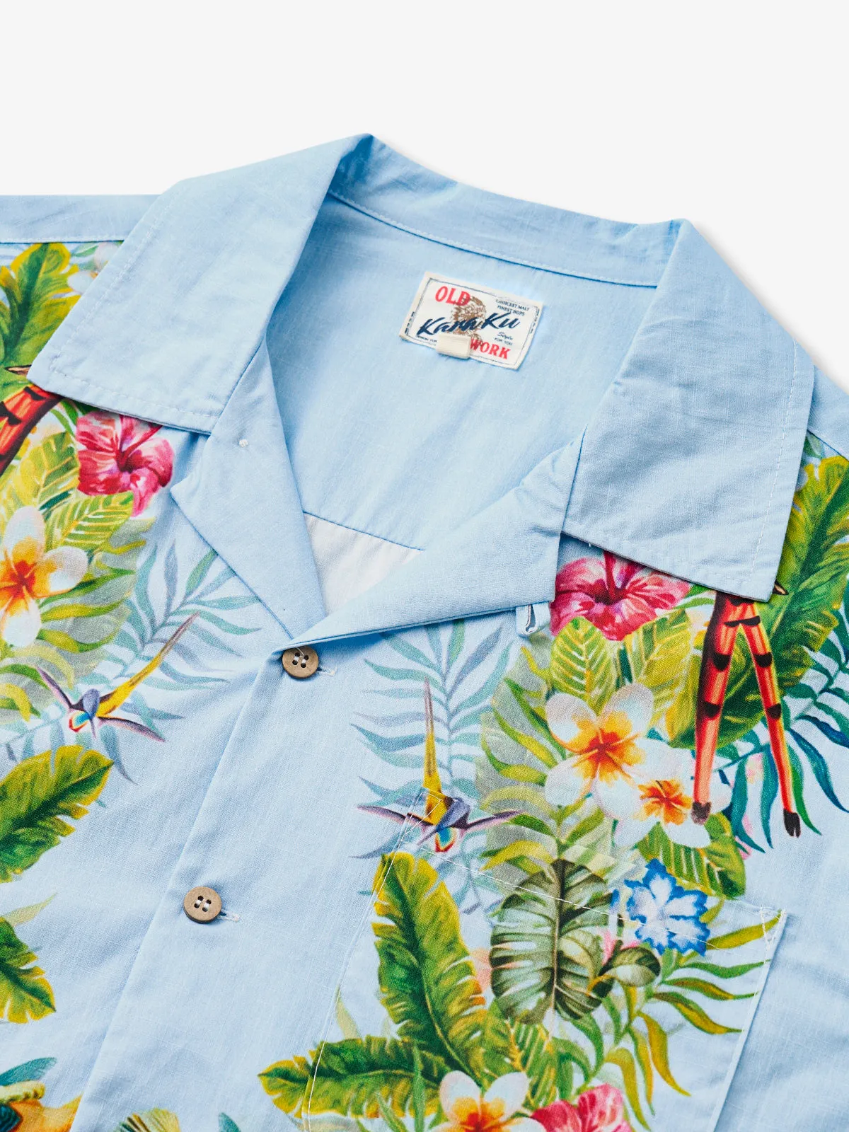 Retro Tropical Cotton Bowling Shirt