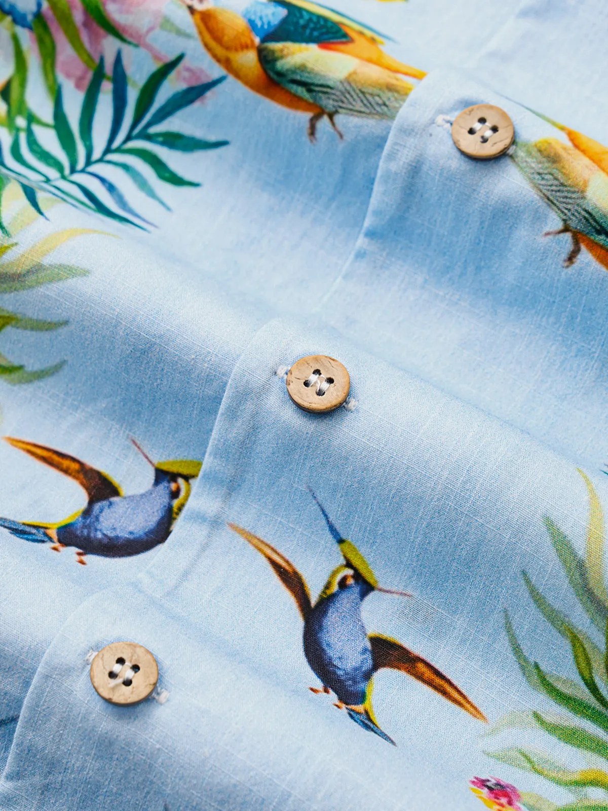 Retro Tropical Cotton Bowling Shirt