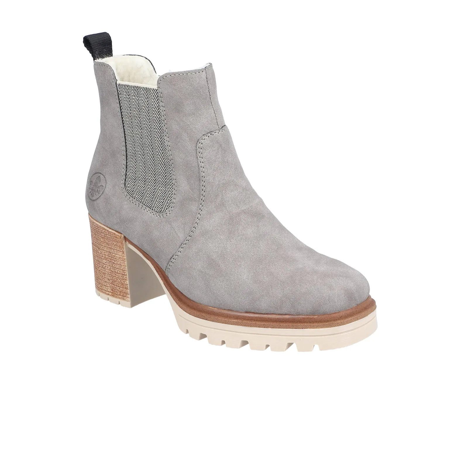 Rieker Sandra Y9071-40 Heeled Chelsea Boot (Women) - Grey/Leinen
