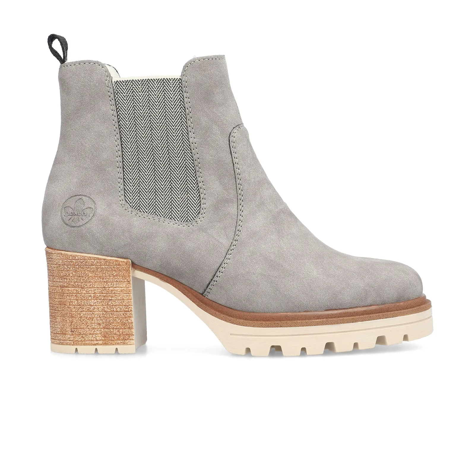 Rieker Sandra Y9071-40 Heeled Chelsea Boot (Women) - Grey/Leinen
