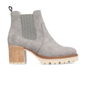 Rieker Sandra Y9071-40 Heeled Chelsea Boot (Women) - Grey/Leinen