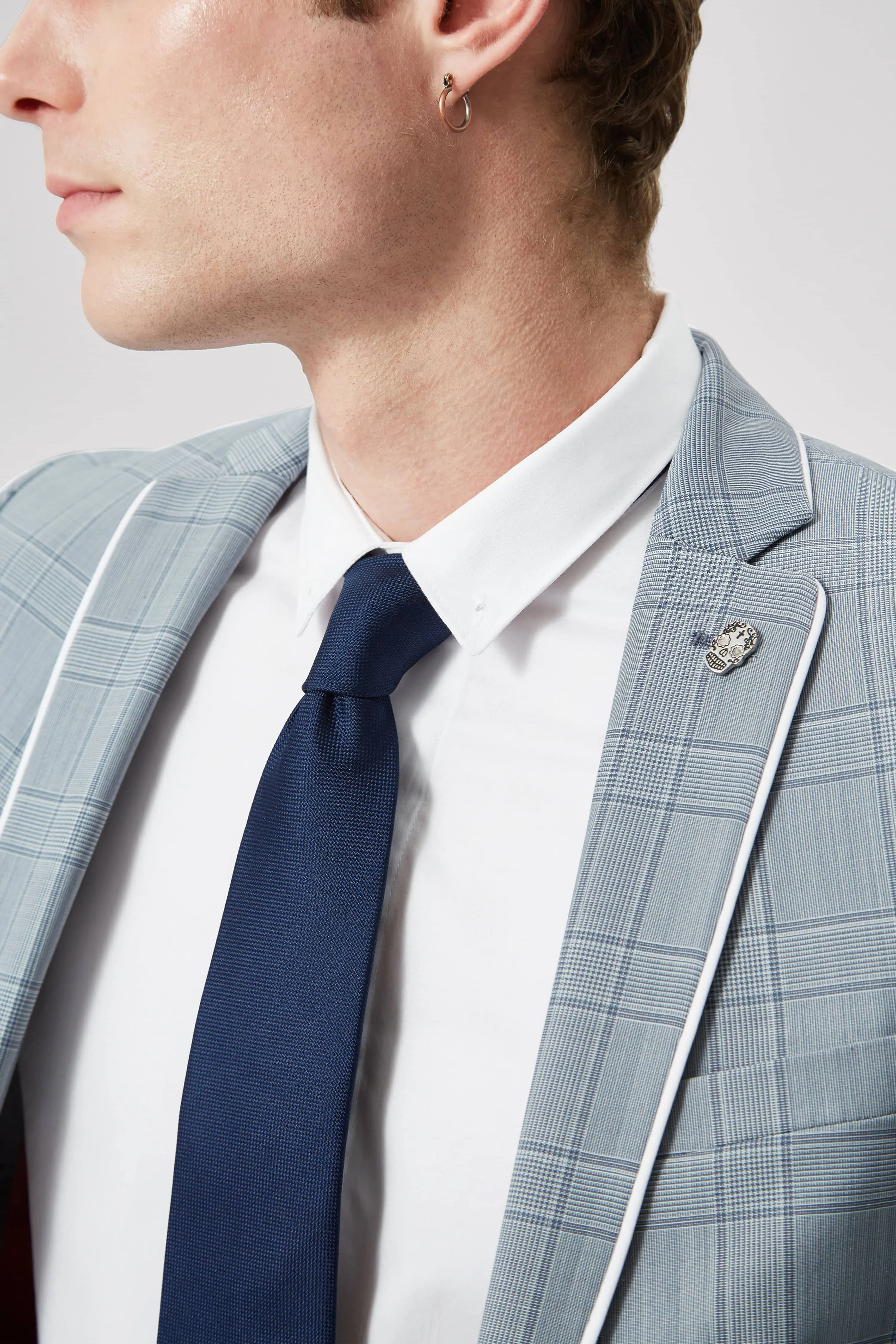 Rogers Skinny Fit Blue Check Jacket - ARCHIVE