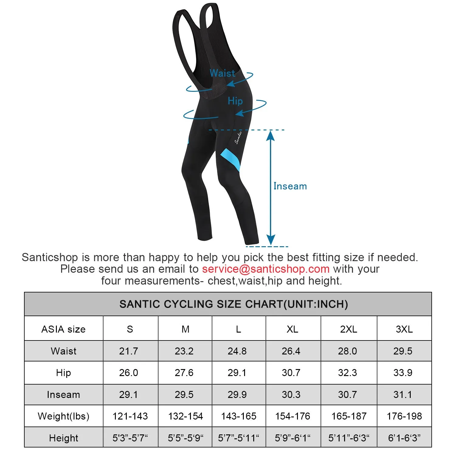 Santic Travel Blue Men Padded Bib Long Pants