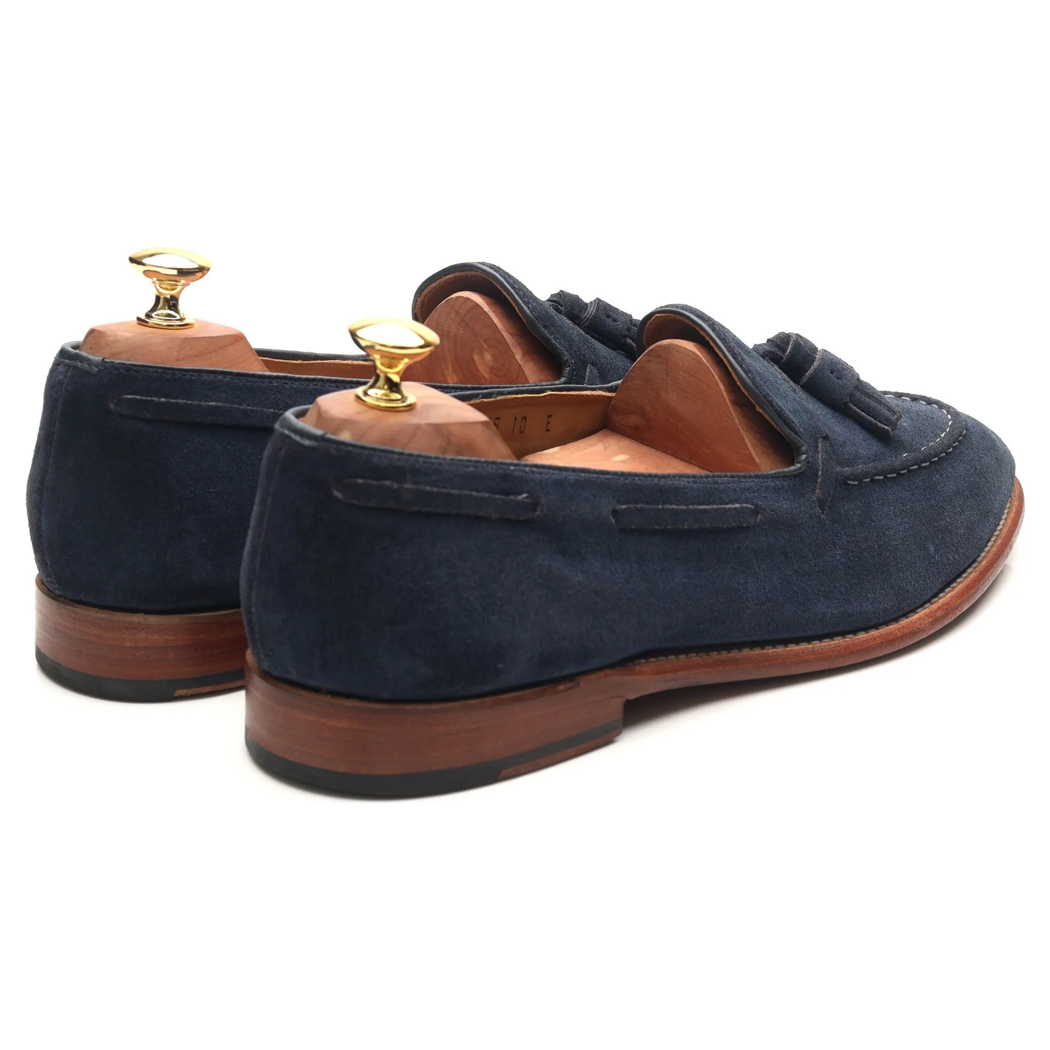 'Scottie' Navy Blue Leather Tassel Loafers UK 10 E