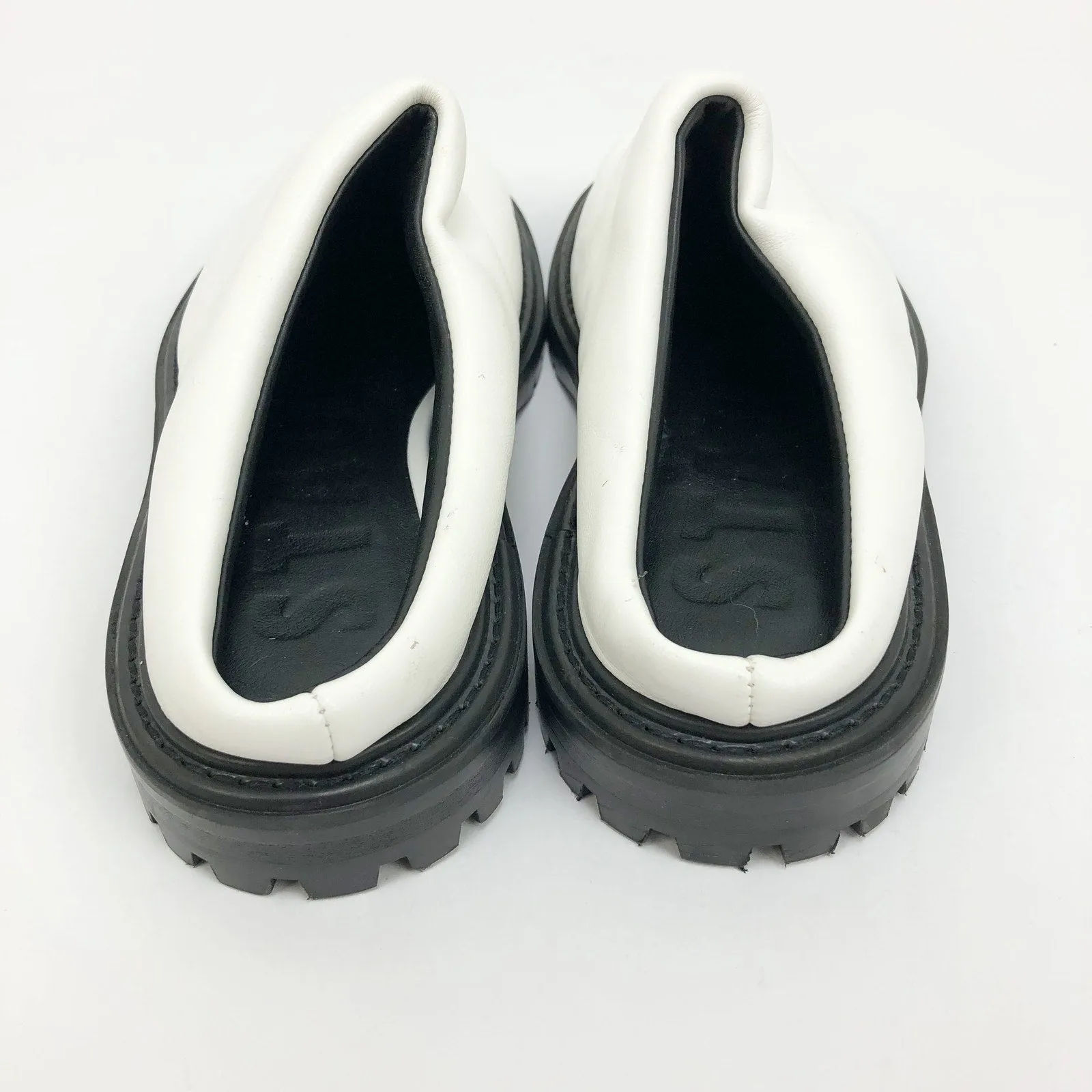 Staud Womens Astro Puffer Mule White 36 5.5 Vegan Leather Slip On NWOB