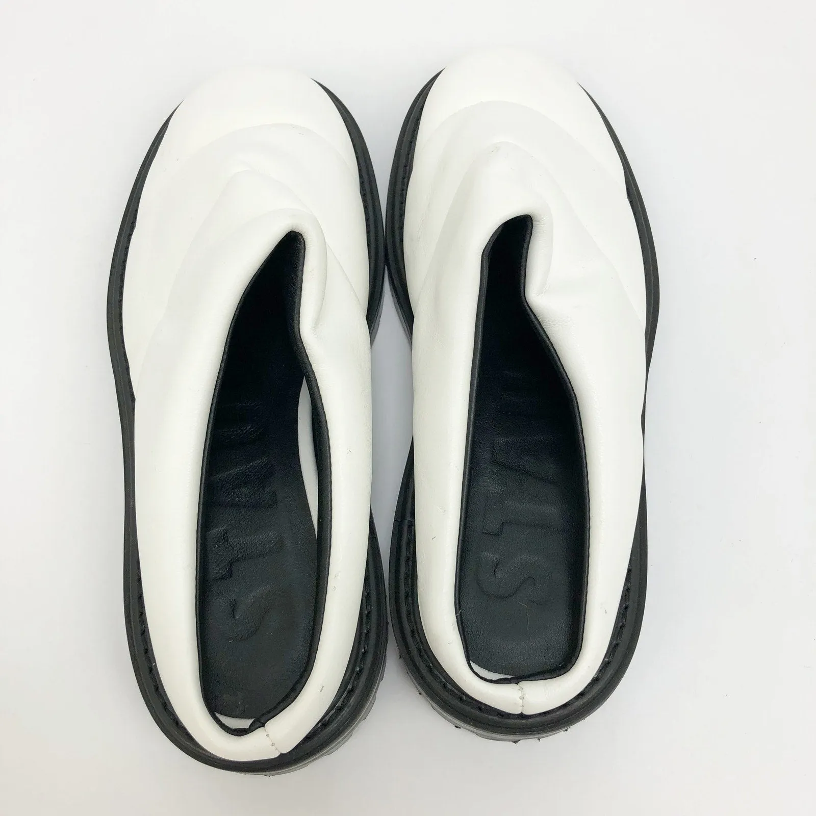 Staud Womens Astro Puffer Mule White 36 5.5 Vegan Leather Slip On NWOB