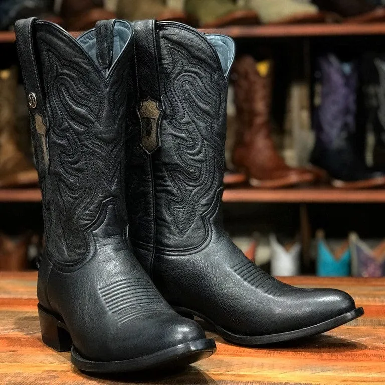 Tanner Mark Men's The Hudson J-Toe Leather Boots Kabul Black TM201272