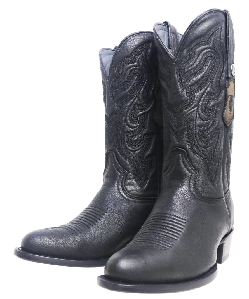 Tanner Mark Men's The Hudson J-Toe Leather Boots Kabul Black TM201272