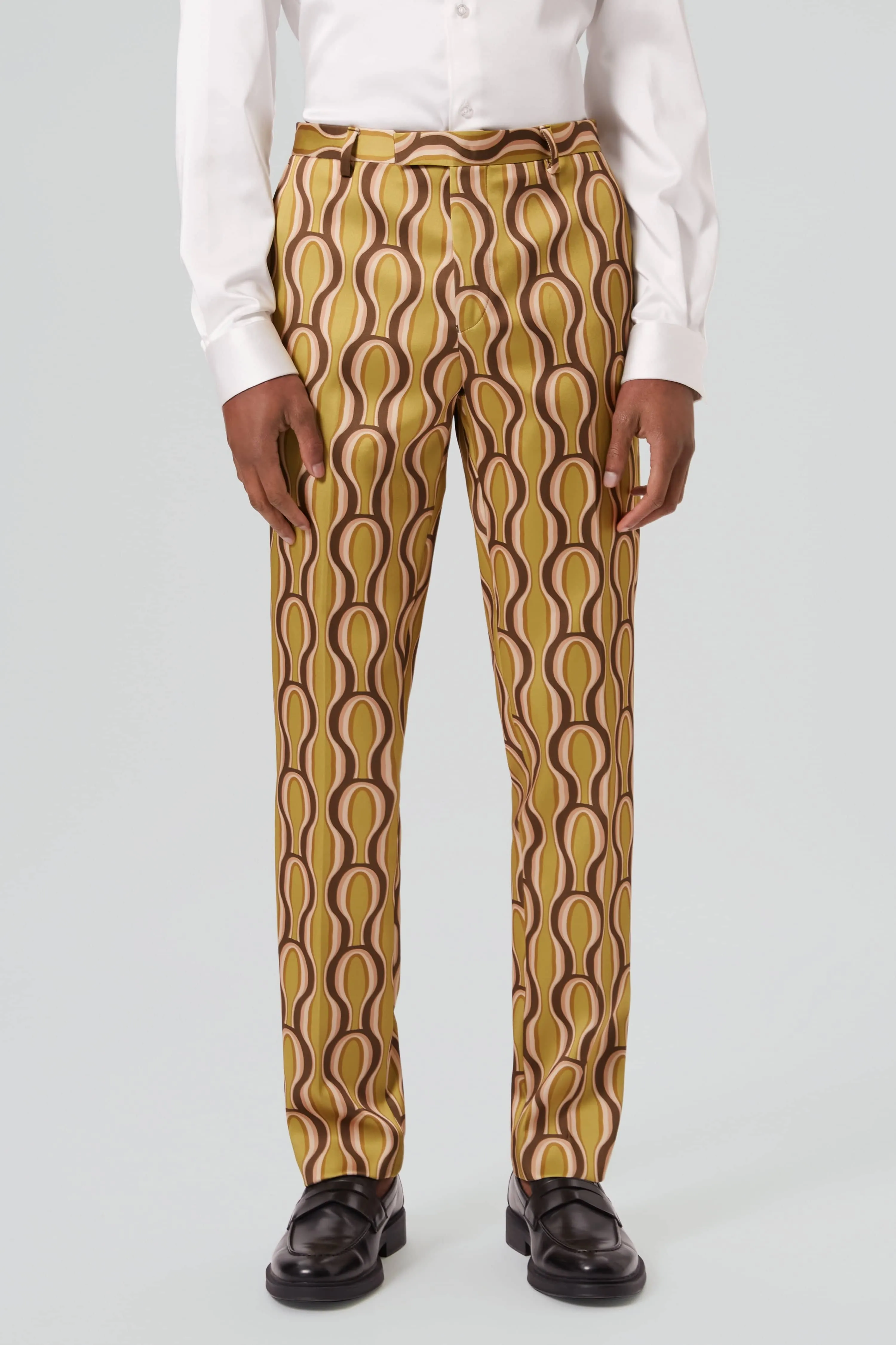 Topher Skinny Fit Green Sateen Trousers - ARCHIVE