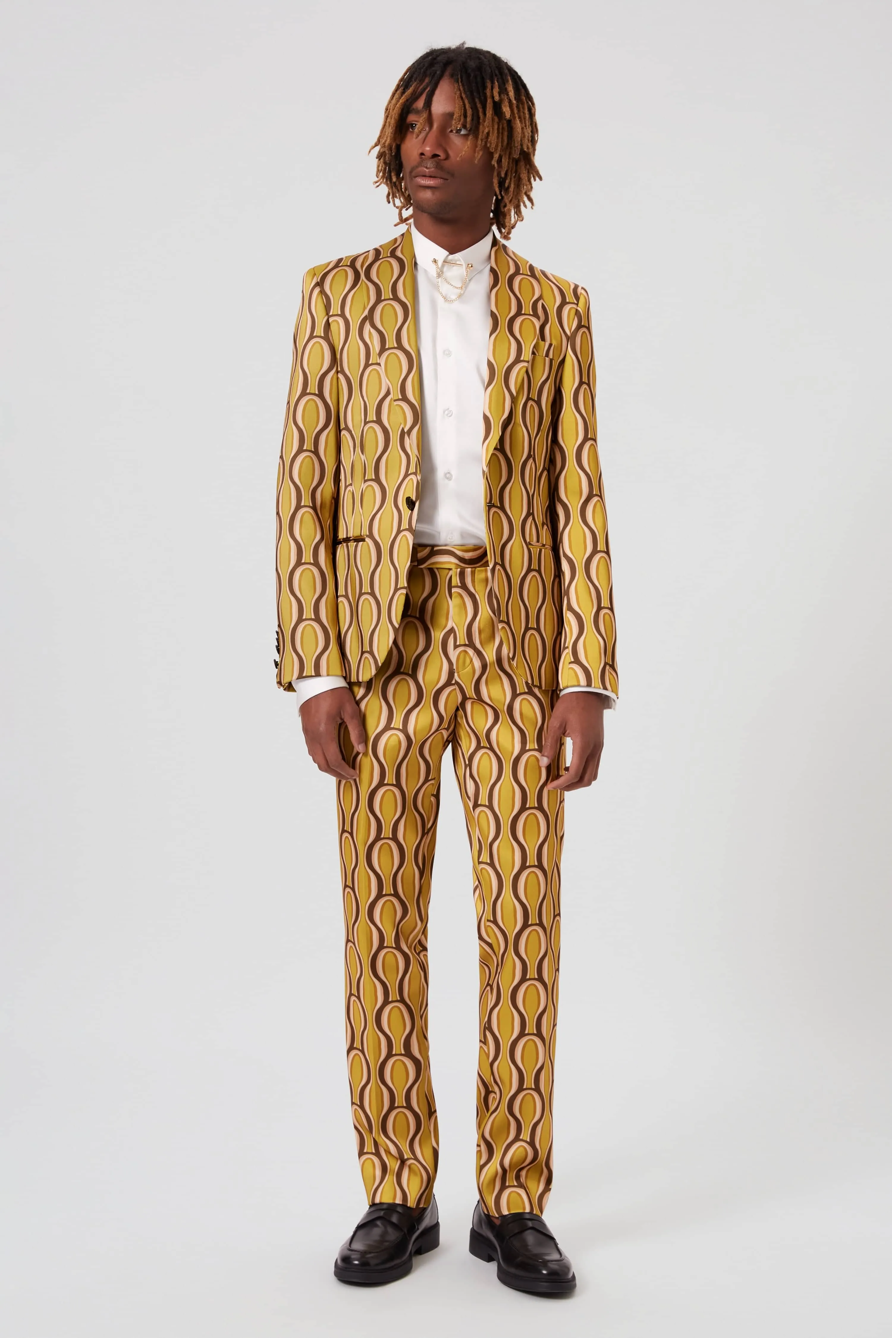 Topher Skinny Fit Green Sateen Trousers - ARCHIVE
