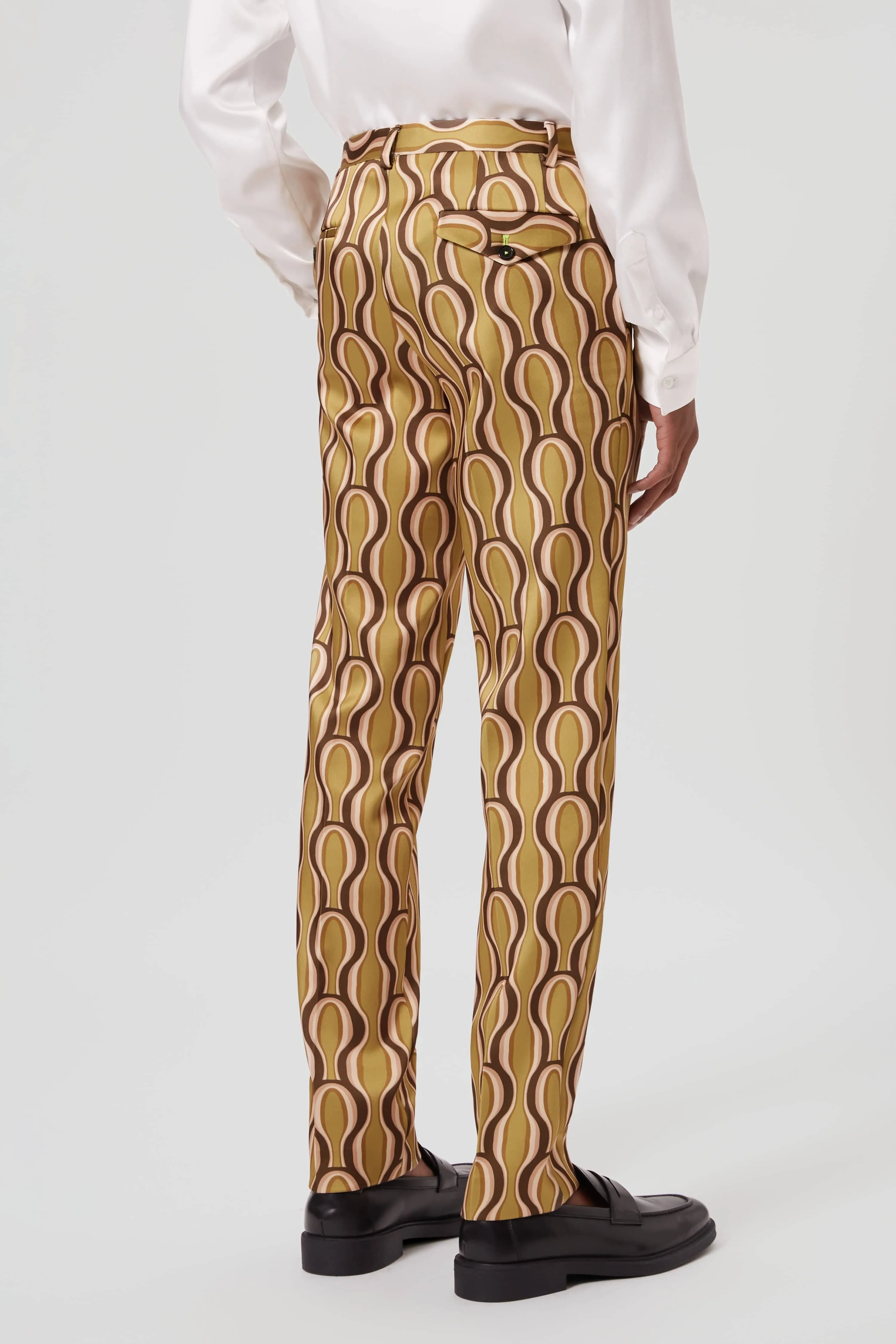 Topher Skinny Fit Green Sateen Trousers - ARCHIVE