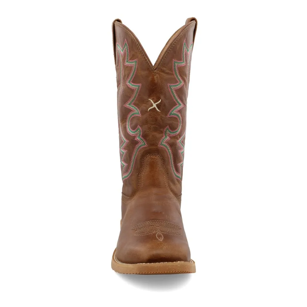'Twisted X' Women's 11" Tech X Western Square Toe - Roasted Pecan