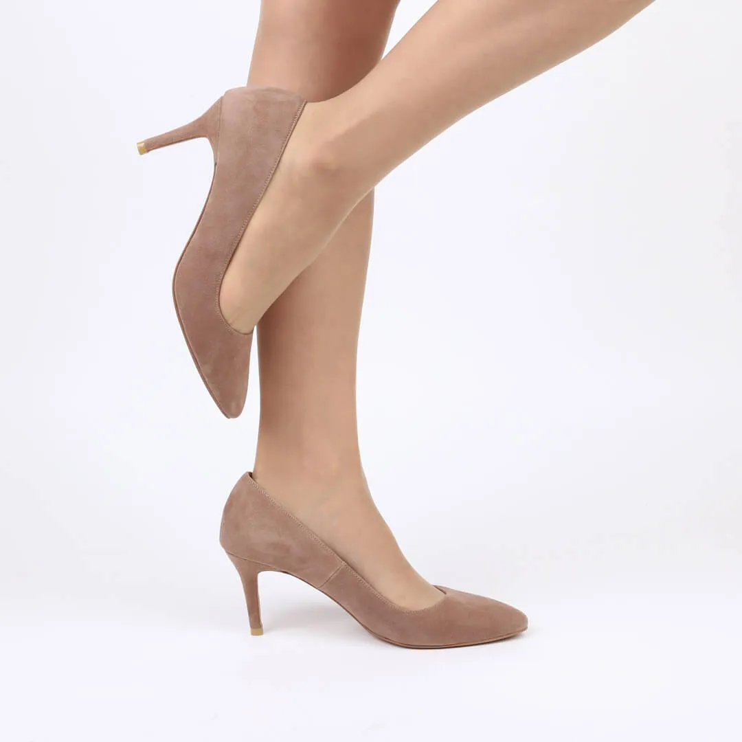 *UK size 2.5 - SOLA - cocoa, 7cm heels
