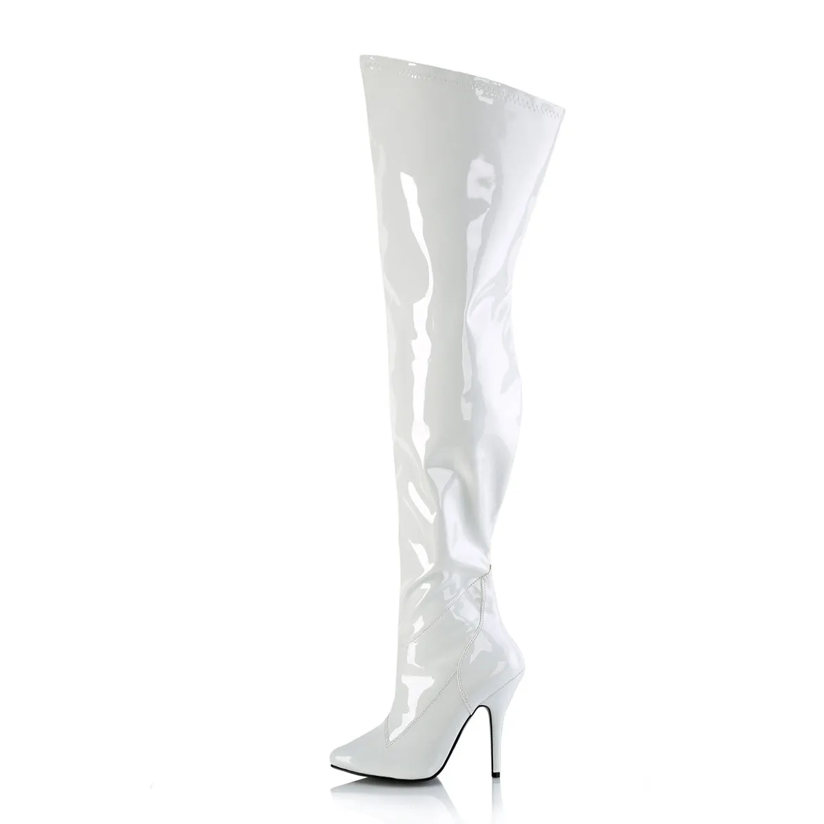 Wide Calf Thigh High Boots White