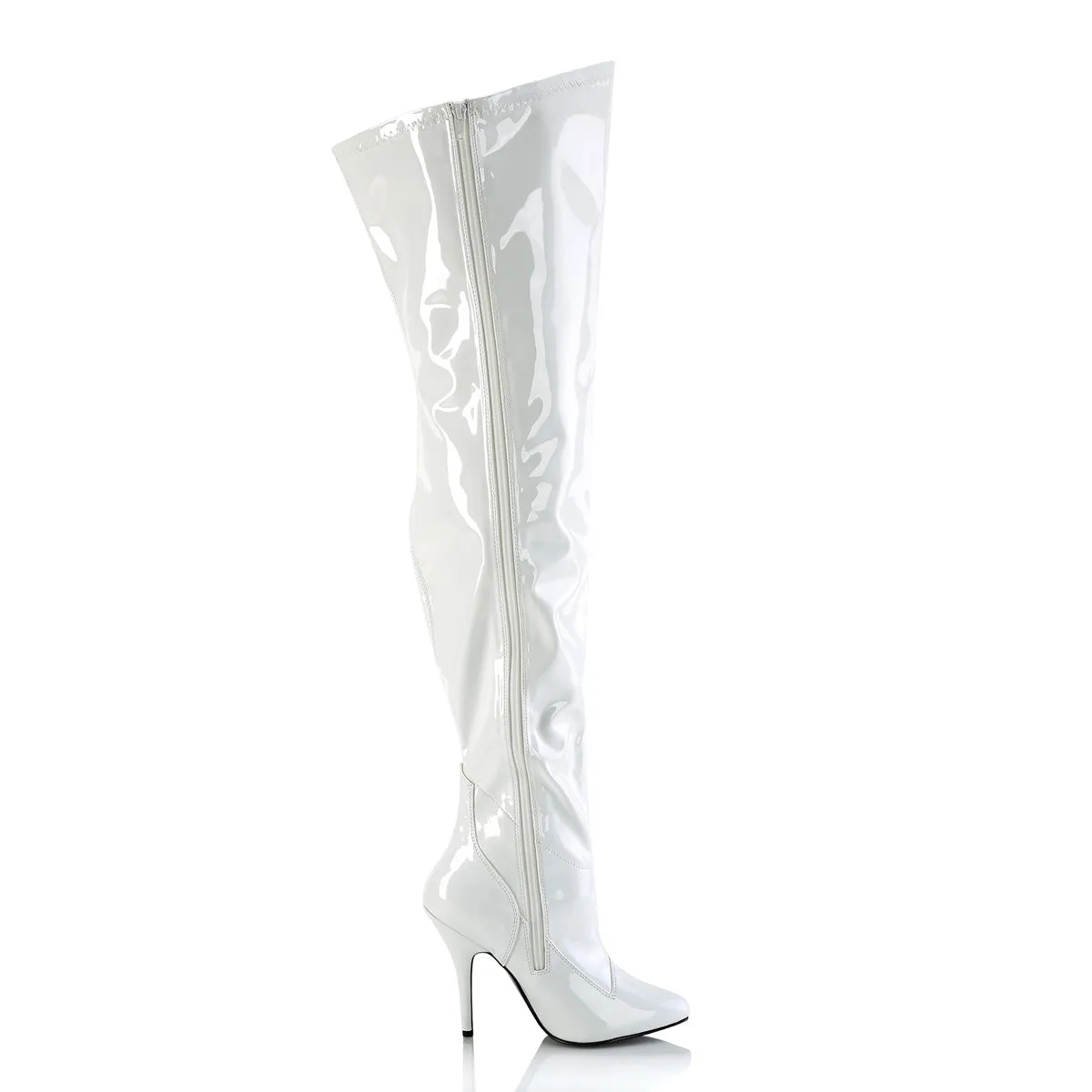 Wide Calf Thigh High Boots White