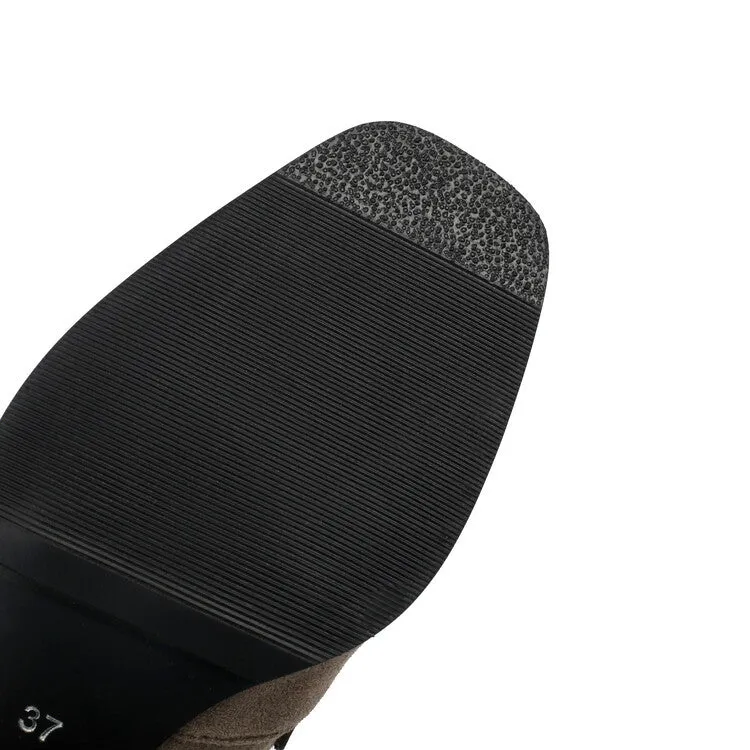 Women's Square Toe High Heel Loafers