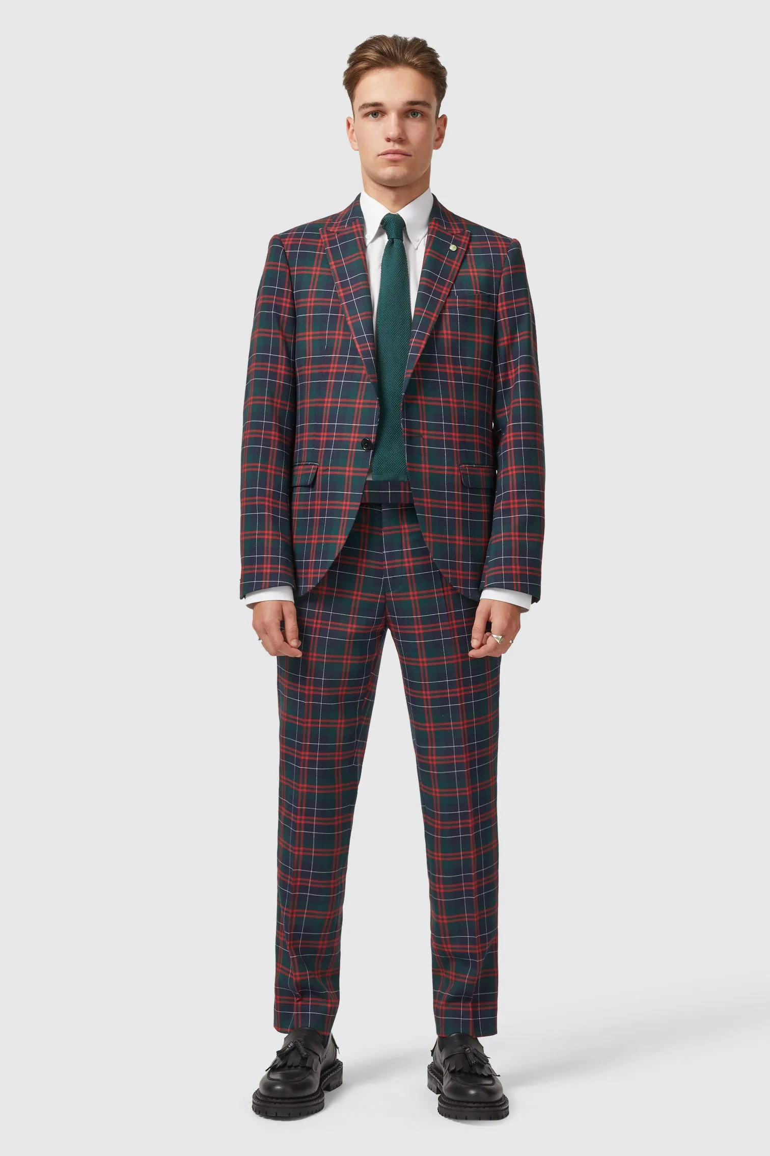 Woolf Slim Fit Green Tartan Suit - ARCHIVE