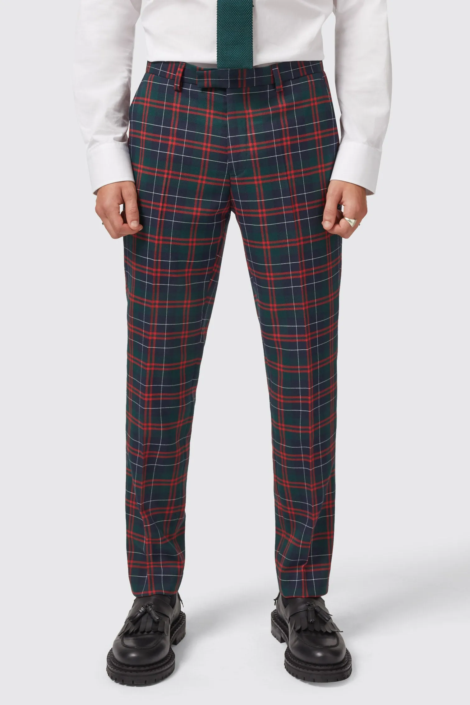 Woolf Slim Fit Green Tartan Suit - ARCHIVE