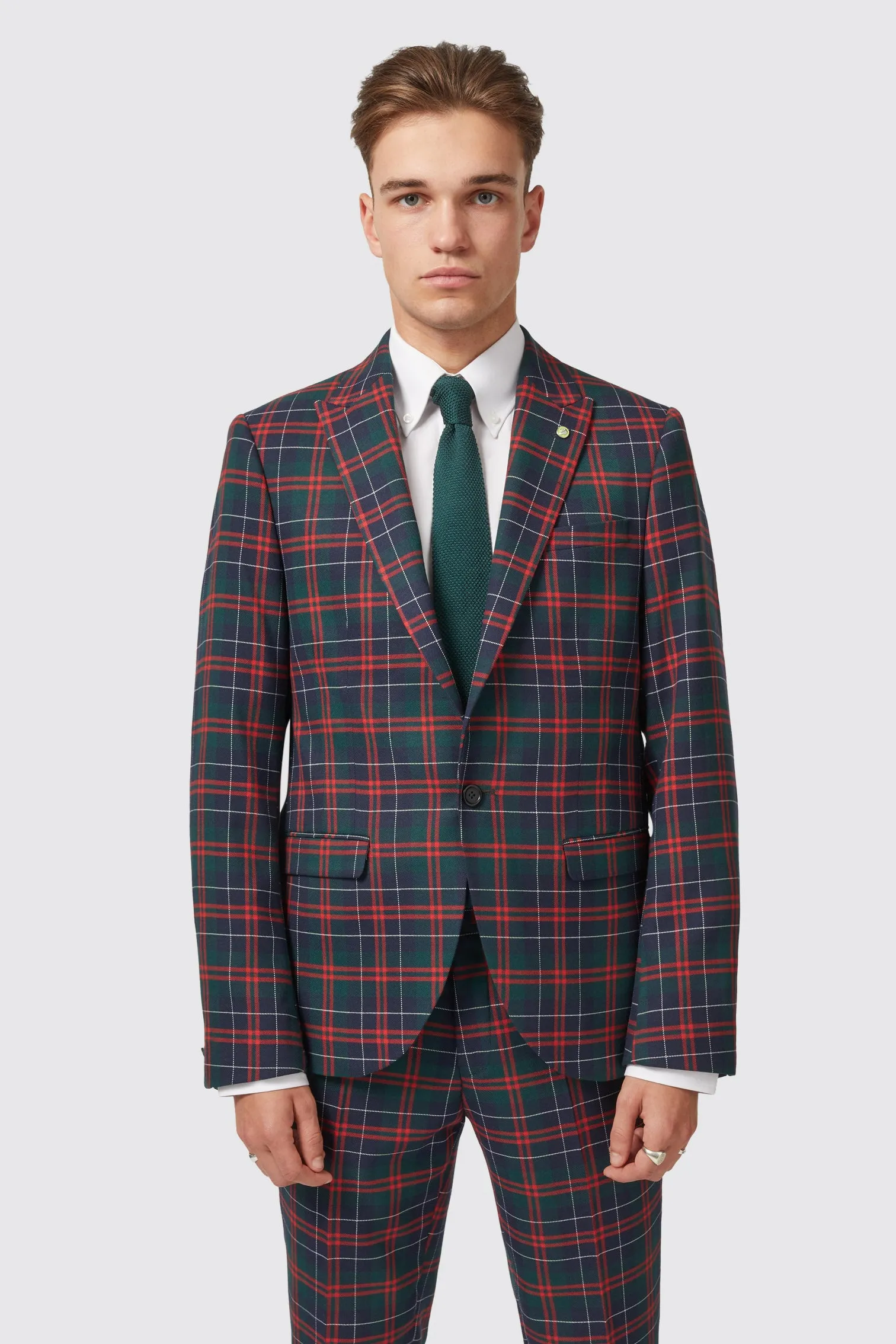 Woolf Slim Fit Green Tartan Suit - ARCHIVE