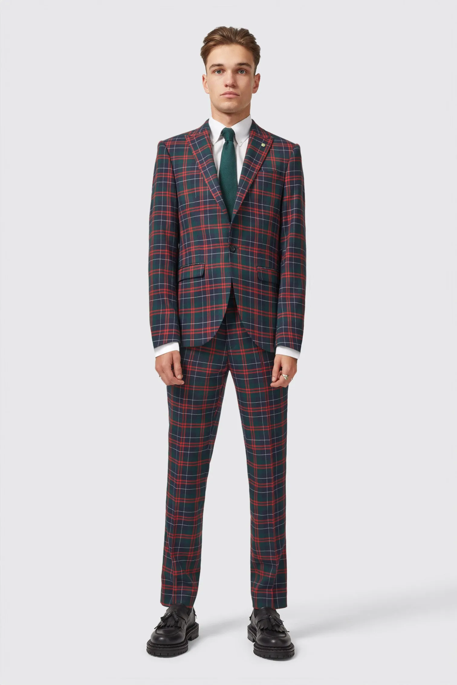 Woolf Slim Fit Green Tartan Suit - ARCHIVE
