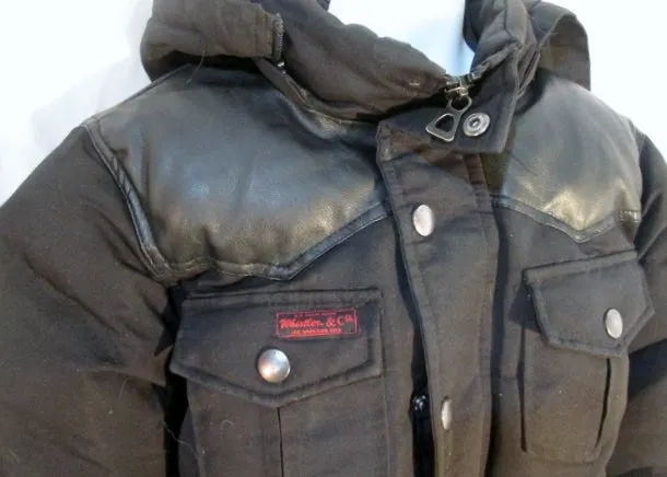 Youth Boys J. JOE WHISTLER & CO. PUFFER Hooded JACKET Coat Parka BLACK S 6